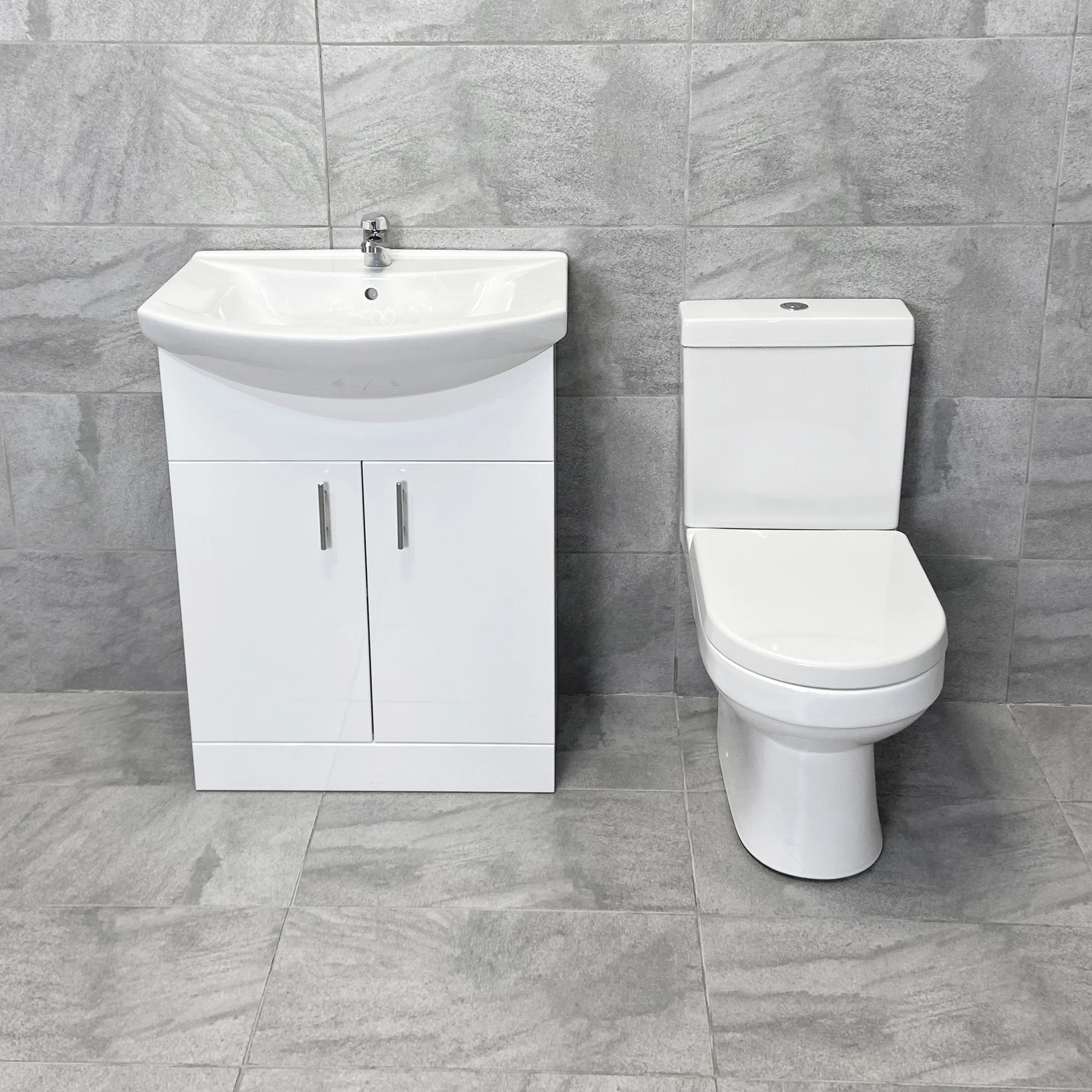 650mm Cloakroom Vanity Bathroom Suite – Basin Unit & Toilet Set With Tap Option 3 650mm Cloakroom Vanity Bathroom Suite – Basin Unit & Toilet Set With Tap Option