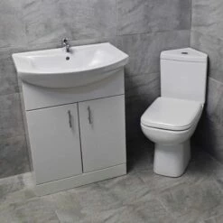 Rak Origin Corner Toilet & Vanity Basin Unit Bathroom Set Cloakroom 14 Rak Origin Corner Toilet & Vanity Basin Unit Bathroom Set Cloakroom -Comparethebathroom Shop KIT709 BC Origin St Moritz 550 650 front