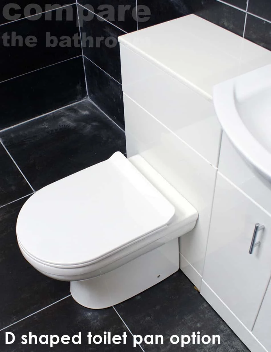 1740mm White Gloss Bathroom Furniture Storage Suite Set Sink + Toilet 4 1740mm White Gloss Bathroom Furniture Storage Suite Set Sink + Toilet - Image 2