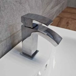 1740mm Walnut Oak Finish Bathroom Furniture Storage Suite Set Sink + Toilet -Comparethebathroom Shop KIT724 A 1740 Walnut Vanity Pippa Tap Amy