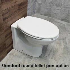 1740mm Walnut Oak Finish Bathroom Furniture Storage Suite Set Sink + Toilet -Comparethebathroom Shop KIT724 A 1740 Walnut Vanity Pippa Toilet with std pan text