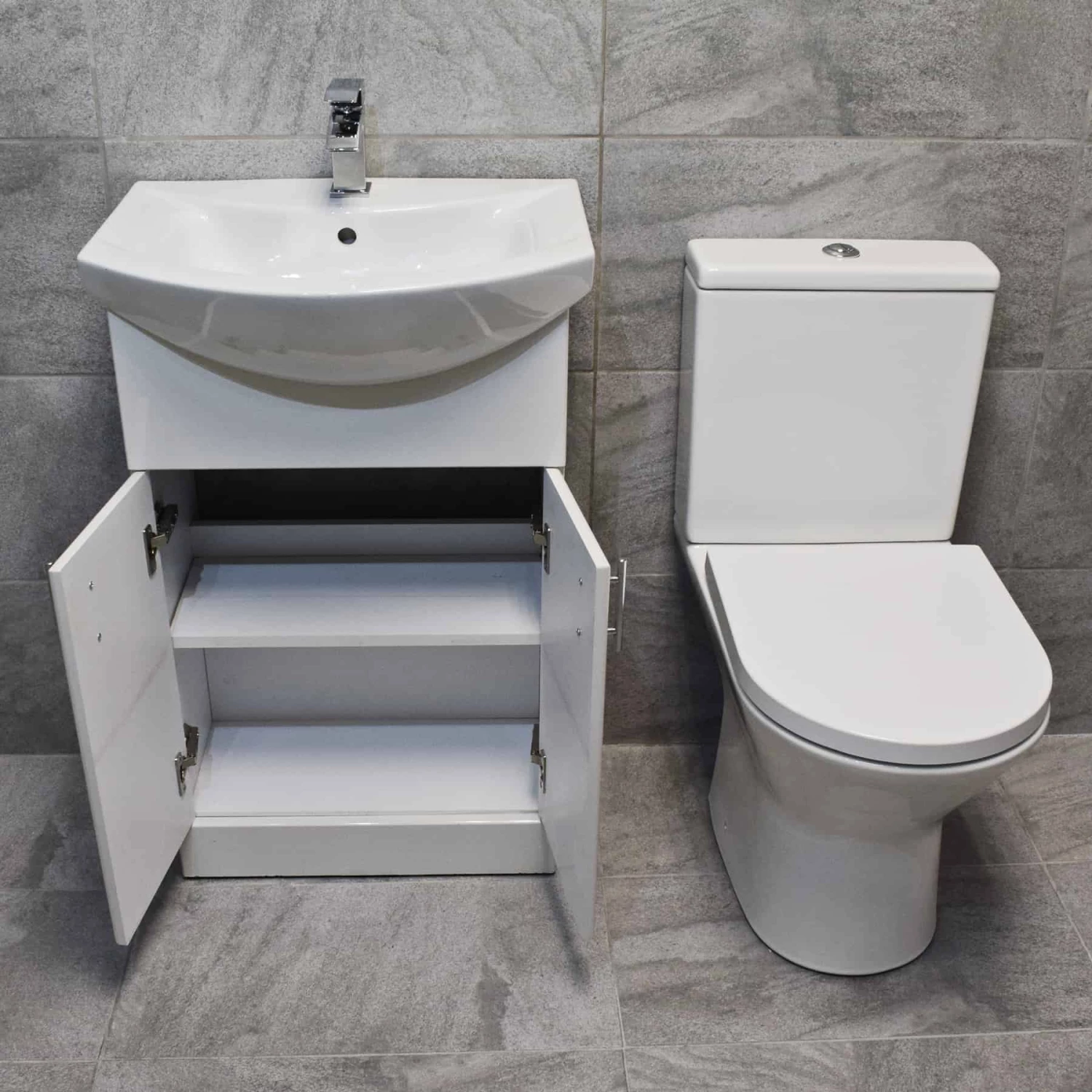 Bathroom Storage Vanity Sink Basin Unit + Rimless Toilet Suite 550 650 750 850mm 5 Bathroom Storage Vanity Sink Basin Unit + Rimless Toilet Suite 550 650 750 850mm - Image 3