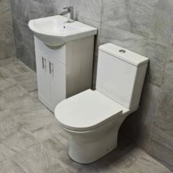 Bathroom Storage Vanity Sink Basin Unit + Rimless Toilet Suite 550 650 750 850mm 16 Bathroom Storage Vanity Sink Basin Unit + Rimless Toilet Suite 550 650 750 850mm -Comparethebathroom Shop KIT734 550 St Moritz Molly Melissa Toilet Side