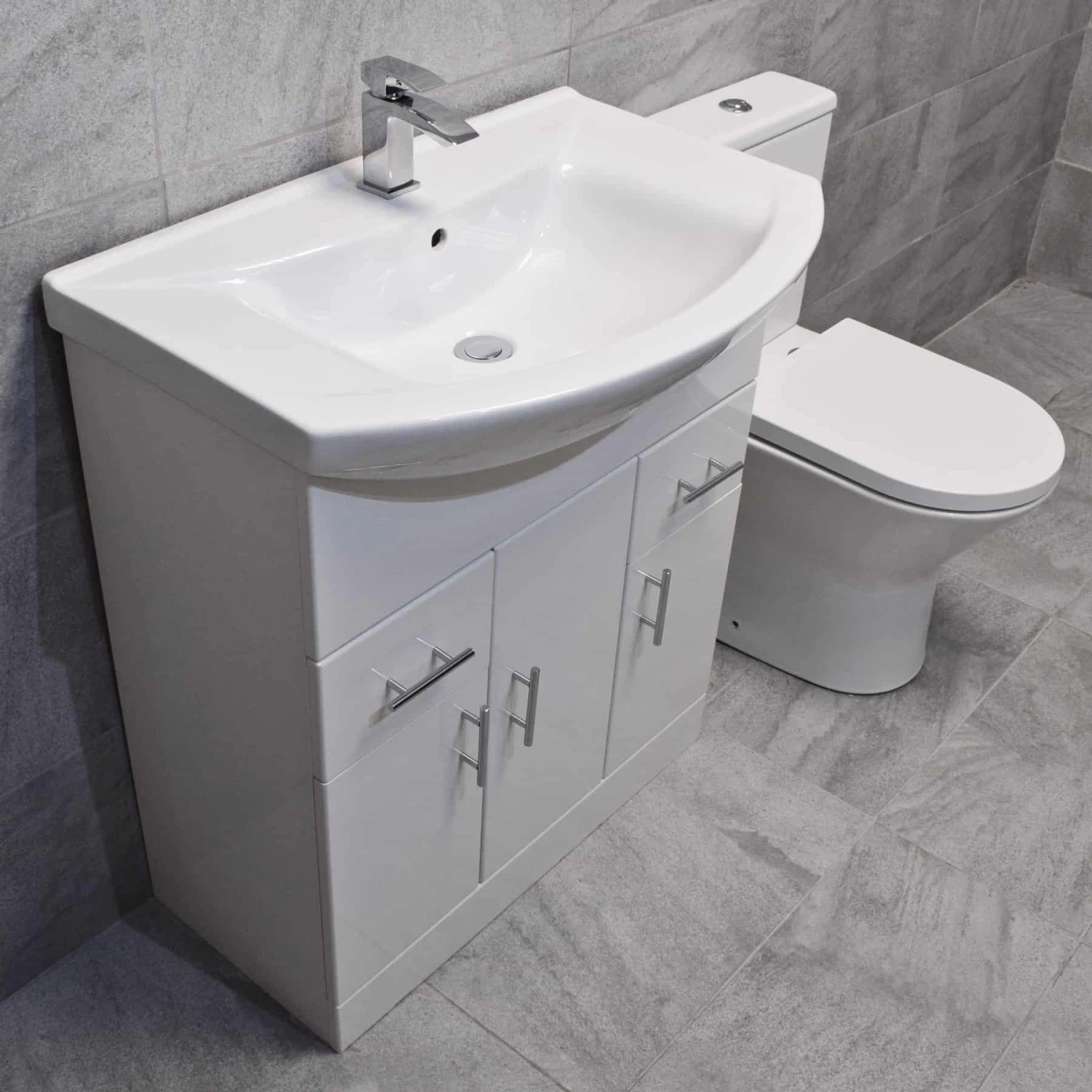 Bathroom Storage Vanity Sink Basin Unit + Rimless Toilet Suite 550 650 750 850mm 10 Bathroom Storage Vanity Sink Basin Unit + Rimless Toilet Suite 550 650 750 850mm - Image 8