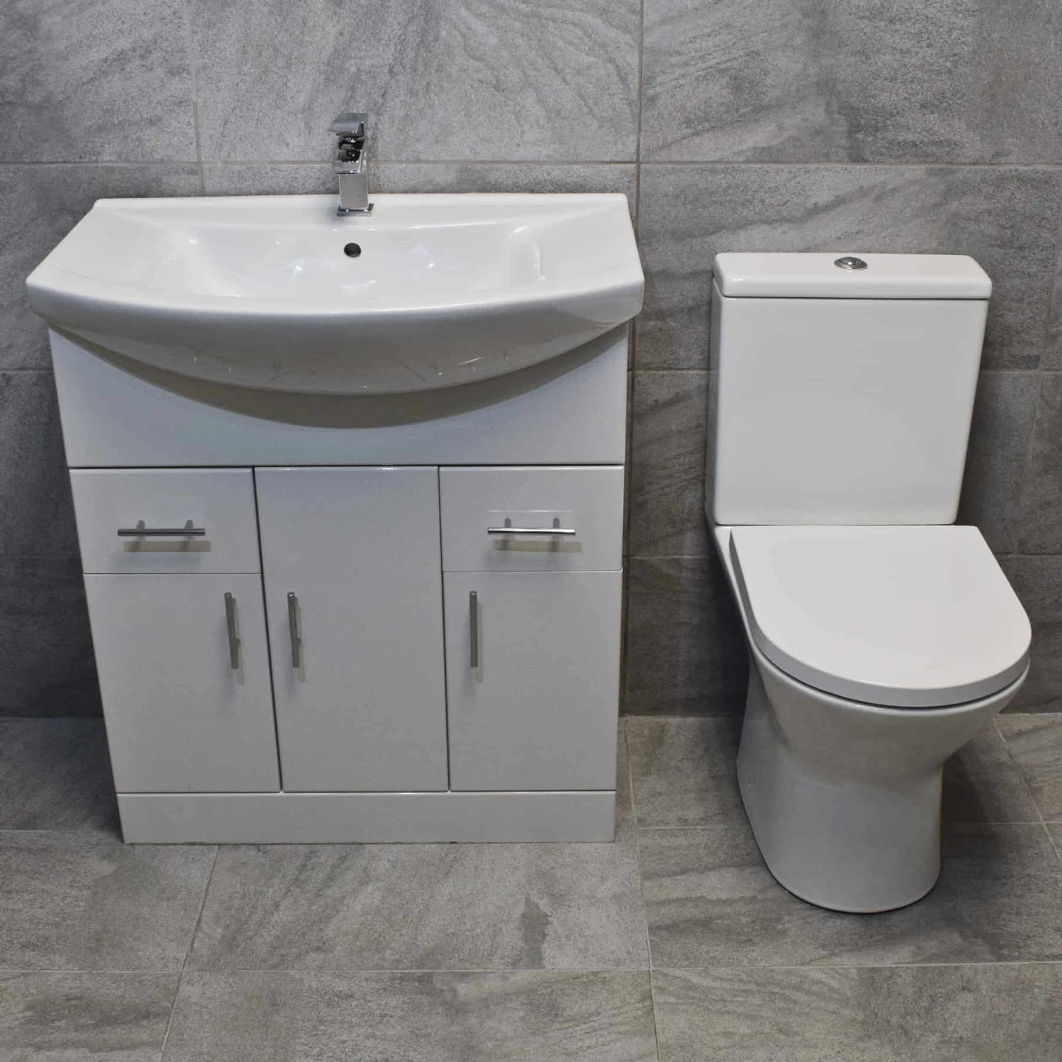 Bathroom Storage Vanity Sink Basin Unit + Rimless Toilet Suite 550 650 750 850mm 3 Bathroom Storage Vanity Sink Basin Unit + Rimless Toilet Suite 550 650 750 850mm