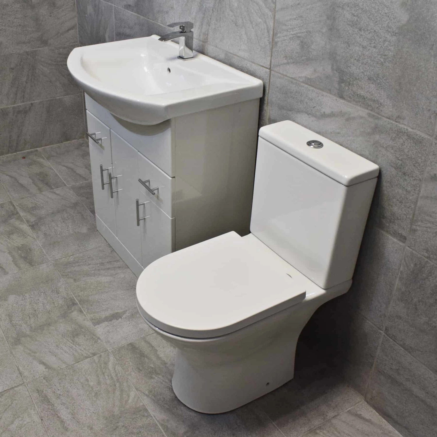 Bathroom Storage Vanity Sink Basin Unit + Rimless Toilet Suite 550 650 750 850mm 11 Bathroom Storage Vanity Sink Basin Unit + Rimless Toilet Suite 550 650 750 850mm - Image 9