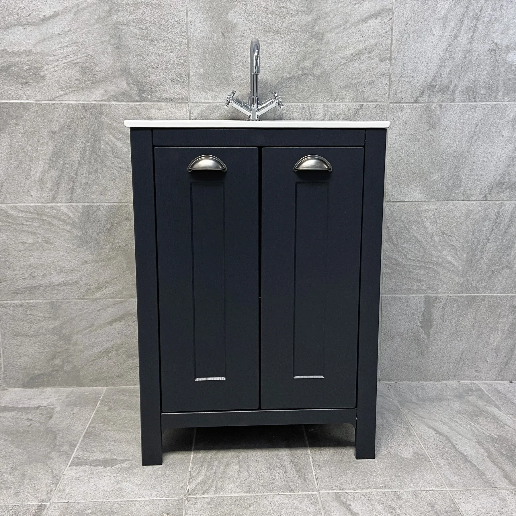 Derby Indigo Blue Vanity Sink Basin Storage Unit + Toilet Bathroom Suite 7 Derby Indigo Blue Vanity Sink Basin Storage Unit + Toilet Bathroom Suite - Image 5