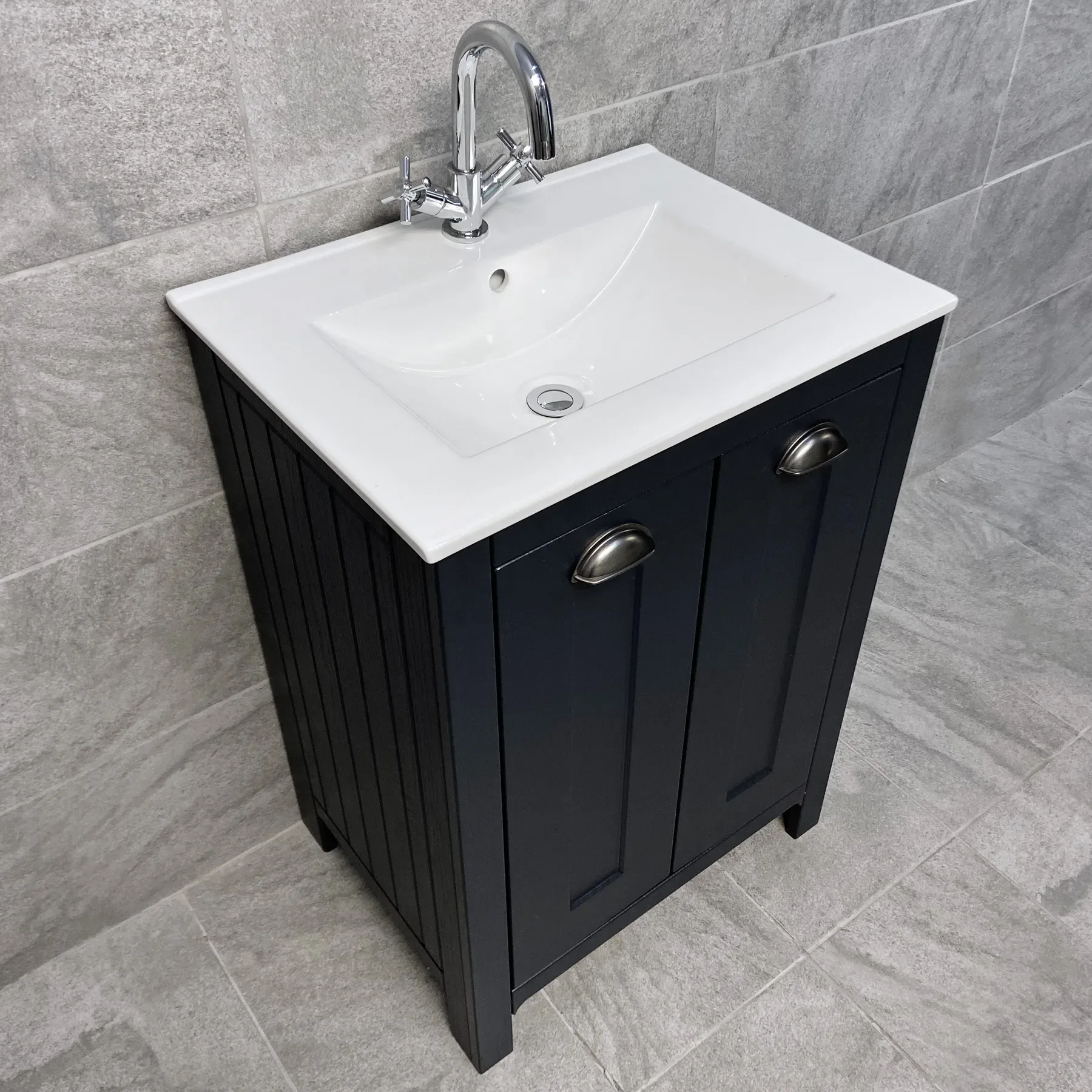 Derby 600mm Indigo Blue Bathroom Storage Vanity Sink Basin Unit + Optional Tap 4 Derby 600mm Indigo Blue Bathroom Storage Vanity Sink Basin Unit + Optional Tap - Image 2
