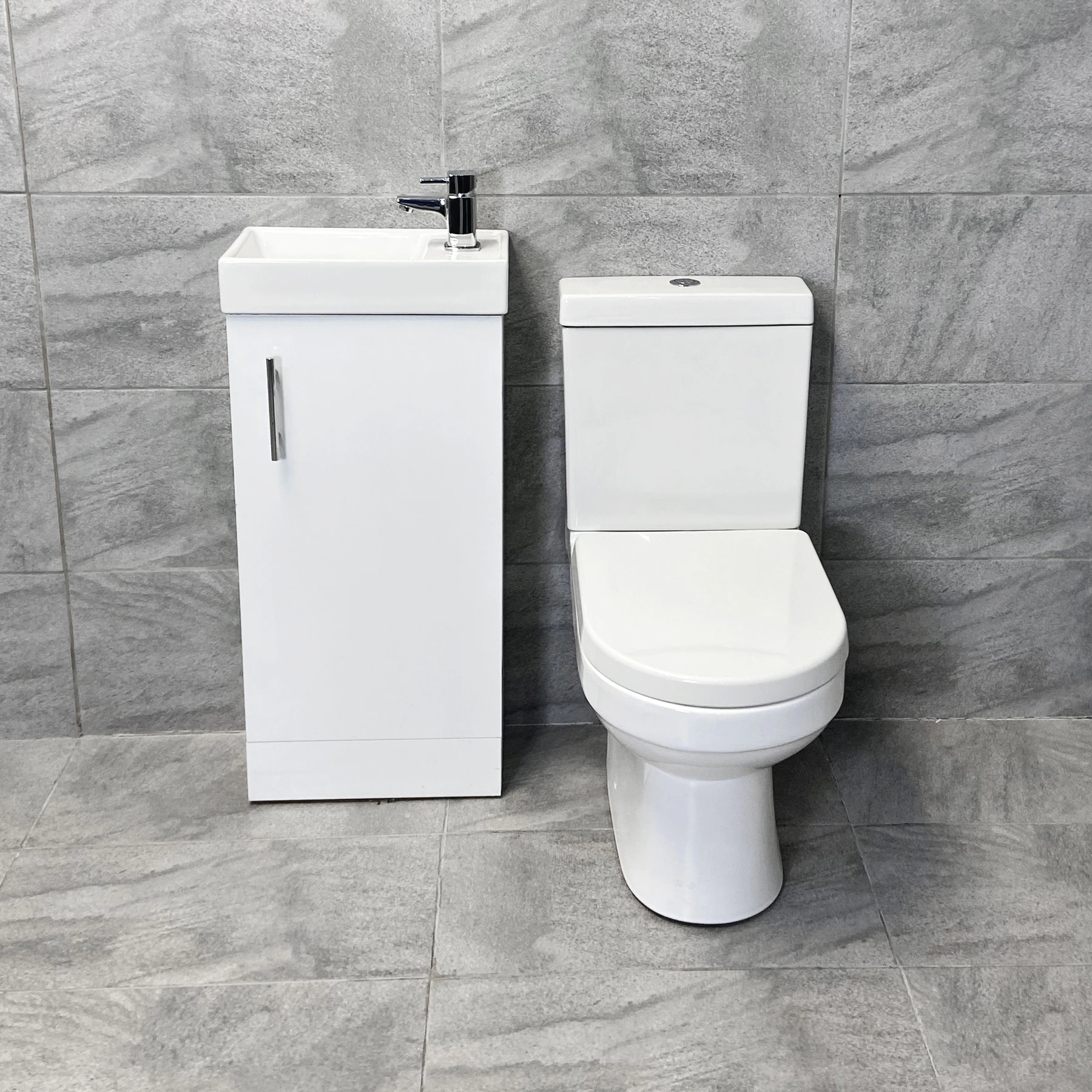 400mm Cube Cloakroom White Or Grey Vanity Basin Sink Unit With Toilet Ensuite 4 400mm Cube Cloakroom White Or Grey Vanity Basin Sink Unit With Toilet Ensuite - Image 2