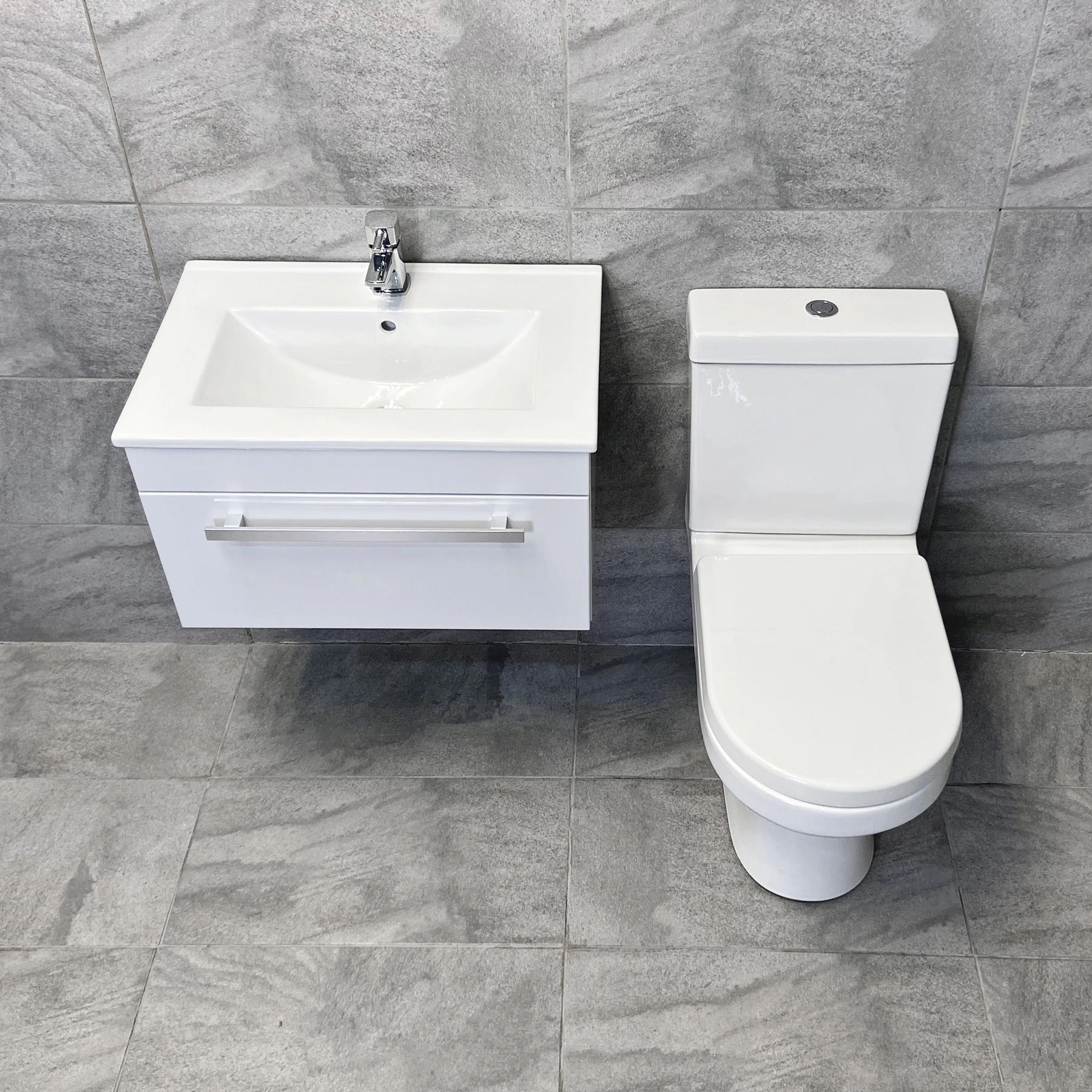 Nicky 600 Or 800mm Wall Hung Vanity Sink Unit + Charlotte Toilet Set Ensuite 3 Nicky 600 Or 800mm Wall Hung Vanity Sink Unit + Charlotte Toilet Set Ensuite