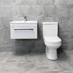 Nicky 600 Or 800mm Wall Hung Vanity Sink Unit + Charlotte Toilet Set Ensuite 17 Nicky 600 Or 800mm Wall Hung Vanity Sink Unit + Charlotte Toilet Set Ensuite -Comparethebathroom Shop KIT885 Nicky 600 Wall Hung Charlie Set Front