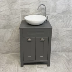 Chichester Floor Standing Bathroom Vanity Unit With Worktop, Basin And Tap 20 Chichester Floor Standing Bathroom Vanity Unit With Worktop, Basin And Tap -Comparethebathroom Shop KIT886 B Sorrento DGO Front jpg webp