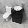 Aegean Satin Black Floorstanding Vanity Unit & Toilet Suite With Wok Basin & Tap 1 Aegean Satin Black Floorstanding Vanity Unit & Toilet Suite With Wok Basin & Tap -Comparethebathroom Shop KIT902 SB Moonstone Satin Black Vanity Wok Charlie Above jpg webp