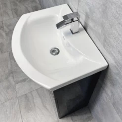 550mm Anthracite Vanity Basin Sink Unit + Charlotte Toilet Set Ensuite -Comparethebathroom Shop KIT918 St Moritz 550 Charlie Basin