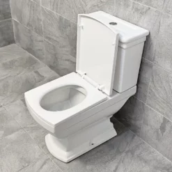 Harriet Art Deco Style Close Coupled WC Toilet With Soft Close Seat -Comparethebathroom Shop Kit548 Harriet Toilet Basin Set Toilet Open jpg webp
