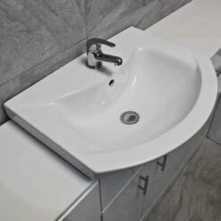 1740mm White Gloss Bathroom Furniture Storage Suite Set Sink + Toilet 11 1740mm White Gloss Bathroom Furniture Storage Suite Set Sink + Toilet -Comparethebathroom Shop Kit723 A White Gloss Vanity Pippa Basin