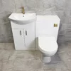 White 1050mm Bathroom Vanity Suite Sink + Toilet + Gold Brushed Brass Handles 1 White 1050mm Bathroom Vanity Suite Sink + Toilet + Gold Brushed Brass Handles -Comparethebathroom Shop Kit932 Compare 1050 Vanity WC Brass Front jpg webp