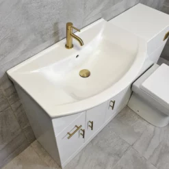 1250 1350 1450 Bathroom Vanity Suite With Sink + Toilet + Brushed Brass Handles 15 1250 1350 1450 Bathroom Vanity Suite With Sink + Toilet + Brushed Brass Handles -Comparethebathroom Shop Kit933 Compare 1250 Vanity WC Brass Basin jpg webp