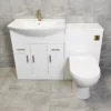 1250 1350 1450 Bathroom Vanity Suite With Sink + Toilet + Brushed Brass Handles 2 1250 1350 1450 Bathroom Vanity Suite With Sink + Toilet + Brushed Brass Handles -Comparethebathroom Shop Kit933 Compare 1250 Vanity WC Brass Front jpg webp