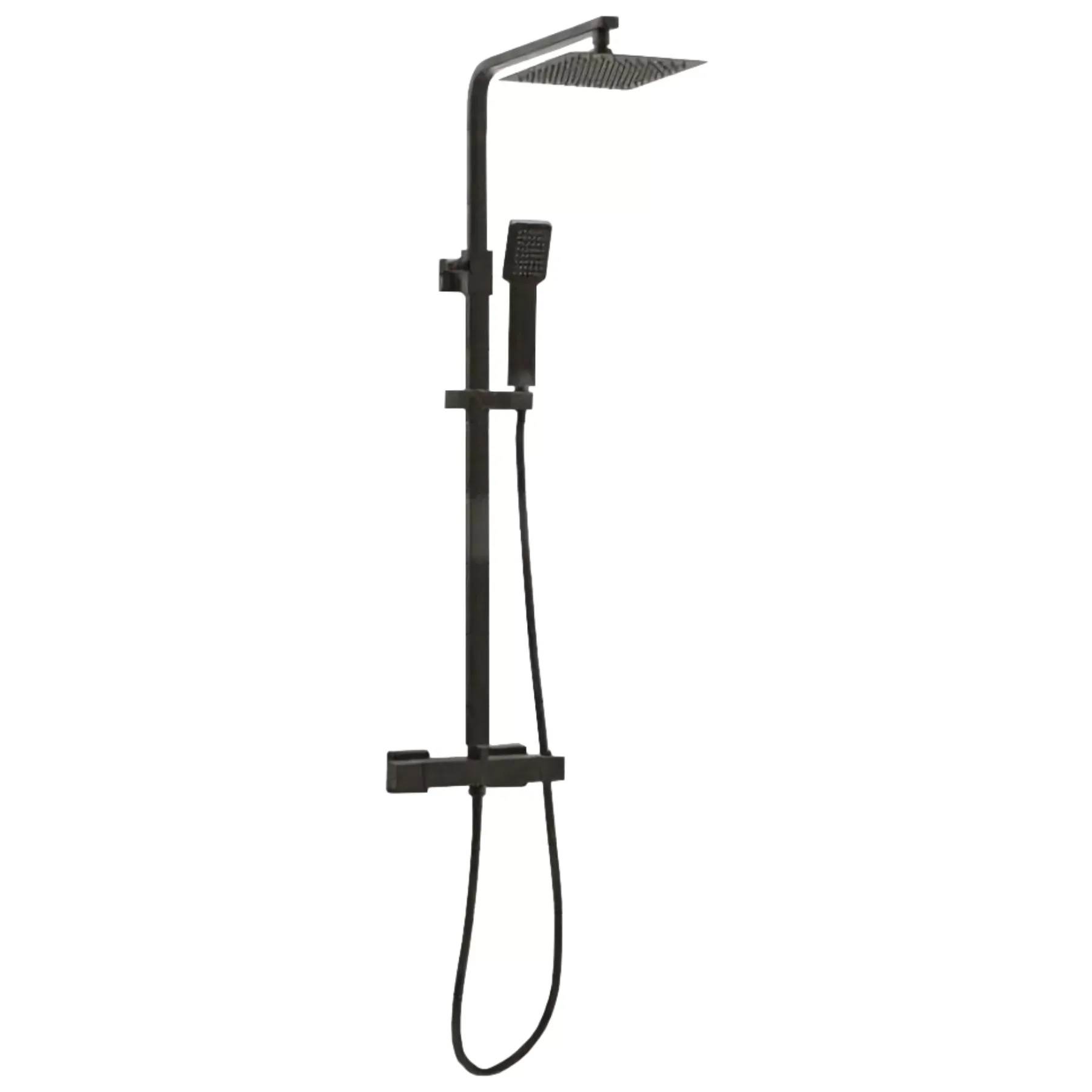 Lyla Matt Black Square Thermostatic Bathroom Bar Mixer Valve Shower Set 3 Lyla Matt Black Square Thermostatic Bathroom Bar Mixer Valve Shower Set