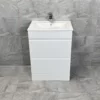 Luna Floor Standing 600mm White Gloss Vanity Unit With Optional Blade Tap -Comparethebathroom Shop Lucca Luna Vanity Front jpg webp