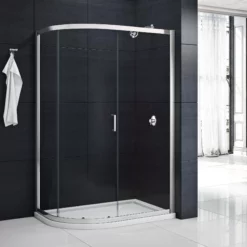 MERLYN MBOX One Door Offset Quadrant Shower Cubicle Enclosure + Tray
