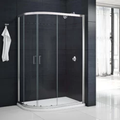 MERLYN MBOX Two Door Offset Quadrant Shower Cubicle Enclosure + Tray