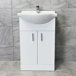 Hydros Match 550 Vanity Unit Basin Sink Bathroom Storage – Optional Tap -Comparethebathroom Shop Match 550mm Basin with Moritz Vanity Unit Front