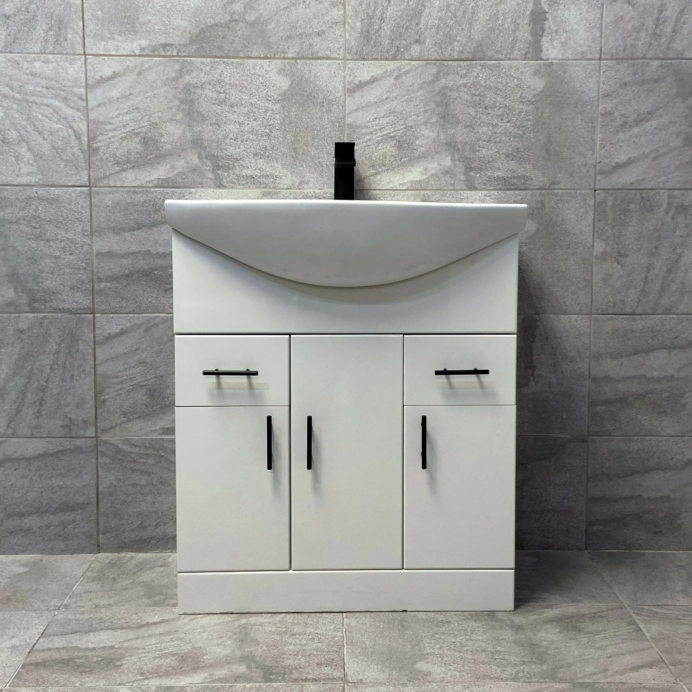 Vanity Unit Bathroom Sink Basin Storage With Black Handles White – Various Sizes 8 Vanity Unit Bathroom Sink Basin Storage With Black Handles White – Various Sizes - Image 6