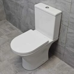 Melissa Rimless Close Coupled Short Projection Toilet Inc Soft Close Seat Modern