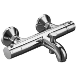 Metro Comfort Chrome Wall Mounted Bath / Shower Mixer Tap With Riser Rail Option