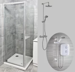 Mondella 800mm Or 900mm Pivot Shower Cubicle + Shower Tray + Shower Valve Option