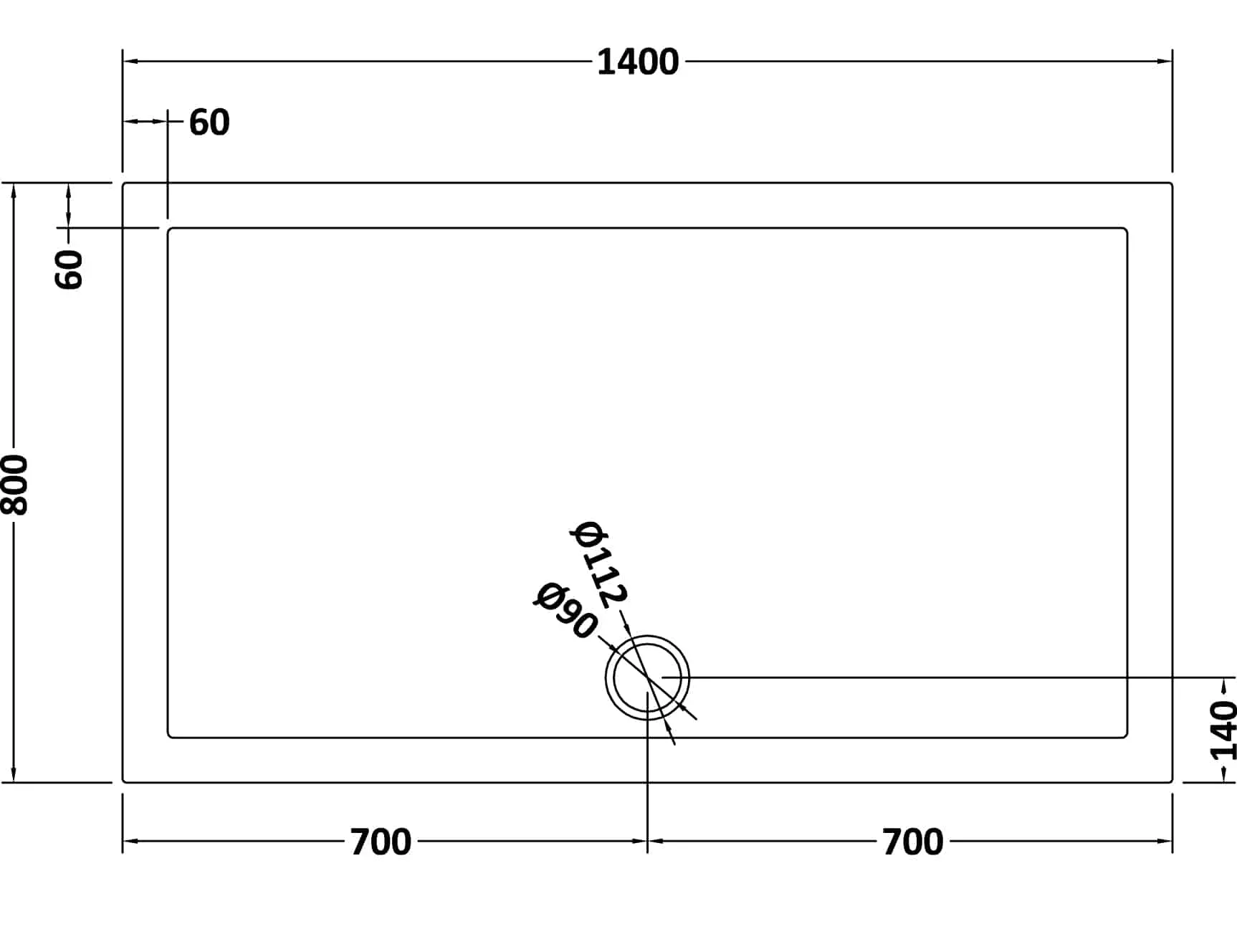 Crosswater Elite 1400mm Single Slider Shower Door 6 Crosswater Elite 1400mm Single Slider Shower Door - Image 4