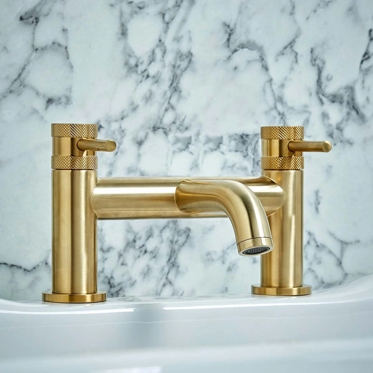 Core Brushed Brass Modern Round Style Bath Filler Bathroom Tap 4 Core Brushed Brass Modern Round Style Bath Filler Bathroom Tap - Image 2