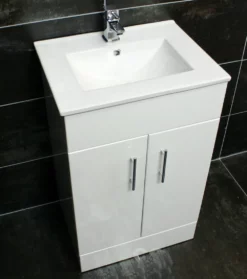 Naomi 500mm Square Vanity Unit + Ceramic Basin Sink Bathroom Storage Cloakroom