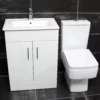 Naomi 600mm Vanity Basin Sink Unit + Short Projection Toilet Bathroom Set White 2 Naomi 600mm Vanity Basin Sink Unit + Short Projection Toilet Bathroom Set White -Comparethebathroom Shop Naomi 600mm Vanity Basin Sink Unit Short Projection Toilet Bathroom Set White
