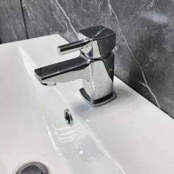 Naomi 600mm Square Vanity Unit + Ceramic Basin Sink Bathroom Storage White Gloss -Comparethebathroom Shop Naomi 600mm Vanity Unit New Basin Rae Tap Sep 23 1