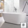 Flo 1555 X 745mm Modern Compact Freestanding White Acrylic Bath 2 Flo 1555 X 745mm Modern Compact Freestanding White Acrylic Bath -Comparethebathroom Shop Onyx Flo 1555mm Bath Main Image with Round Overflow pic copy jpg webp
