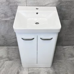 Pacific 500mm Curved Vanity Sink Unit + Ceramic Basin Bathroom Storage White 10 Pacific 500mm Curved Vanity Sink Unit + Ceramic Basin Bathroom Storage White -Comparethebathroom Shop Perla 500 Basin jpg webp