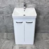 Pacific 500mm Curved Vanity Sink Unit + Ceramic Basin Bathroom Storage White -Comparethebathroom Shop Perla 500 Basin Front Q jpg webp