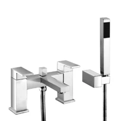 Pia Square Bath Shower Mixer Tap Modern Square Style Chrome Finish Bathroom