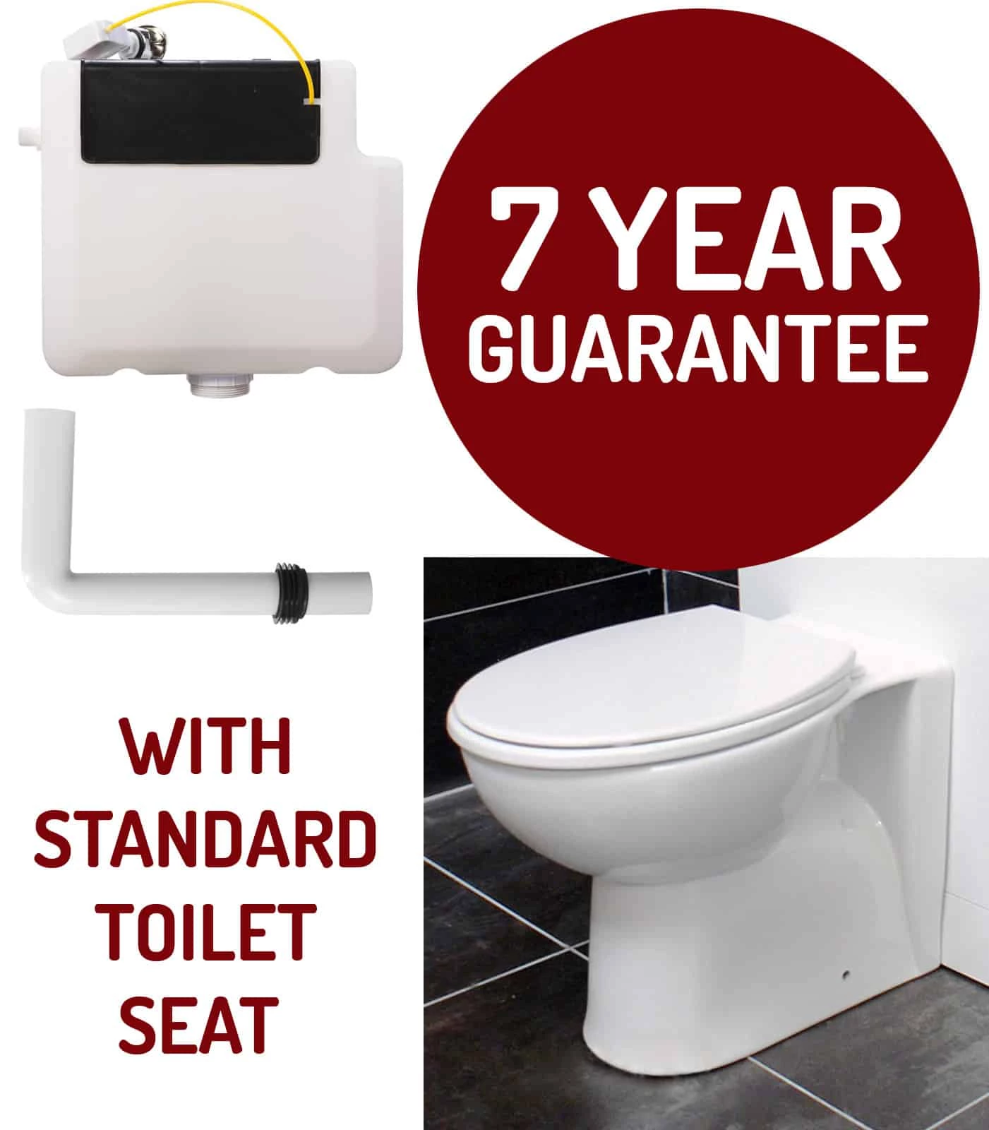 Concealed Cistern With Back To Wall Toilet WC Pan Dual Flush Side Entry Inc Seat 4 Concealed Cistern With Back To Wall Toilet WC Pan Dual Flush Side Entry Inc Seat - Image 2