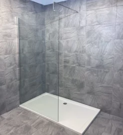 Ex-Bathstore Playtime Shower Panel Walk In Glass Panel With Support Arm Wetroom