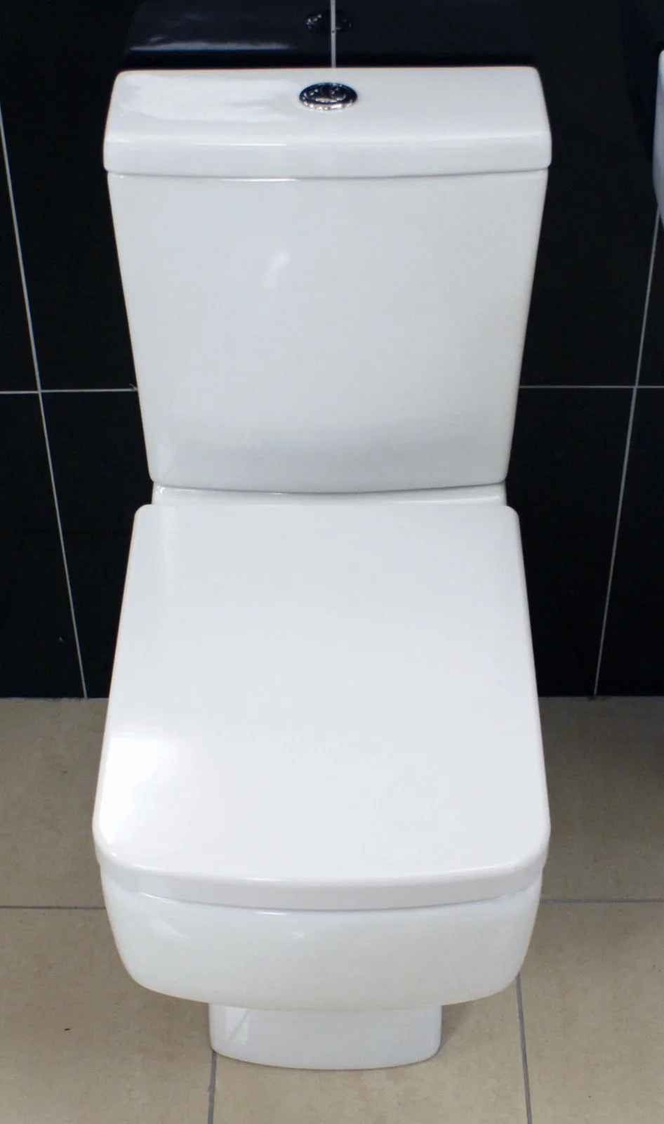 Quinn Square Style Toilet WC Close Coupled Pan & Cistern With Soft Close Seat 4 Quinn Square Style Toilet WC Close Coupled Pan & Cistern With Soft Close Seat - Image 2