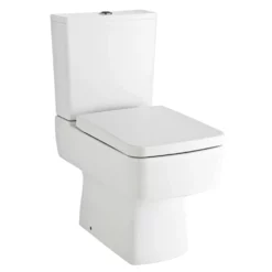 Quinn Square Style Toilet WC Close Coupled Pan & Cistern With Soft Close Seat