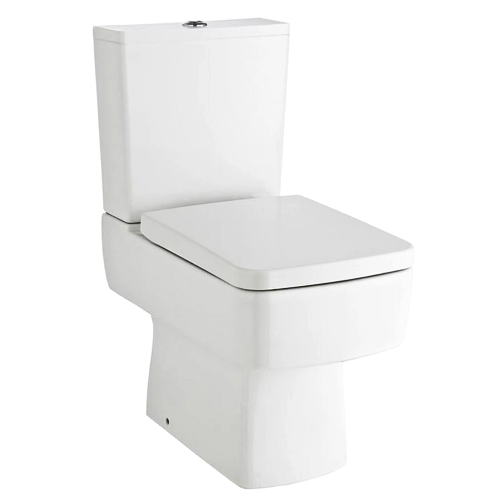 Quinn Square Style Toilet WC Close Coupled Pan & Cistern With Soft Close Seat 3 Quinn Square Style Toilet WC Close Coupled Pan & Cistern With Soft Close Seat