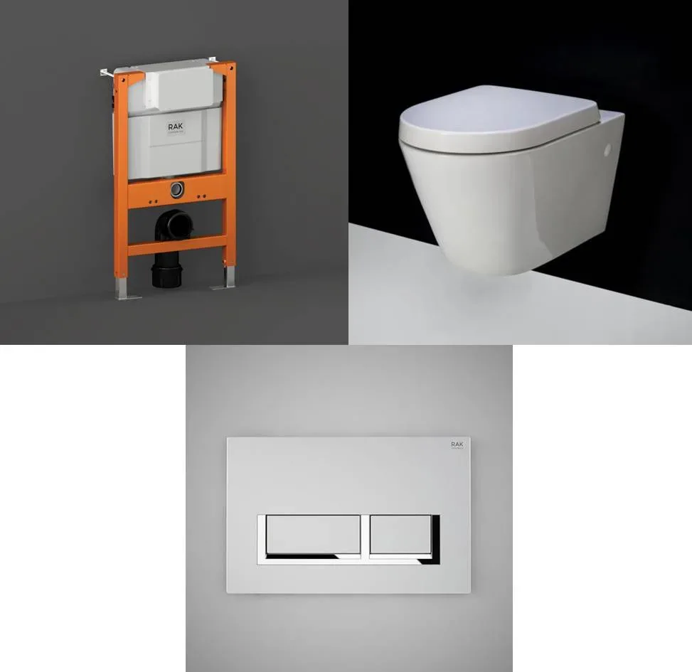 Rak Resort Wall Hung Toilet Pan Rimless With Wall Hung Frame Option 3 Rak Resort Wall Hung Toilet Pan Rimless With Wall Hung Frame Option