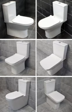 Rimless Toilet Selection Modern Close Coupled WC Soft Close Seat
