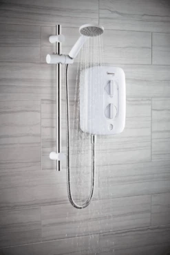 Redring Vital 9.5kw Electric Shower With Push Button White And Chrome