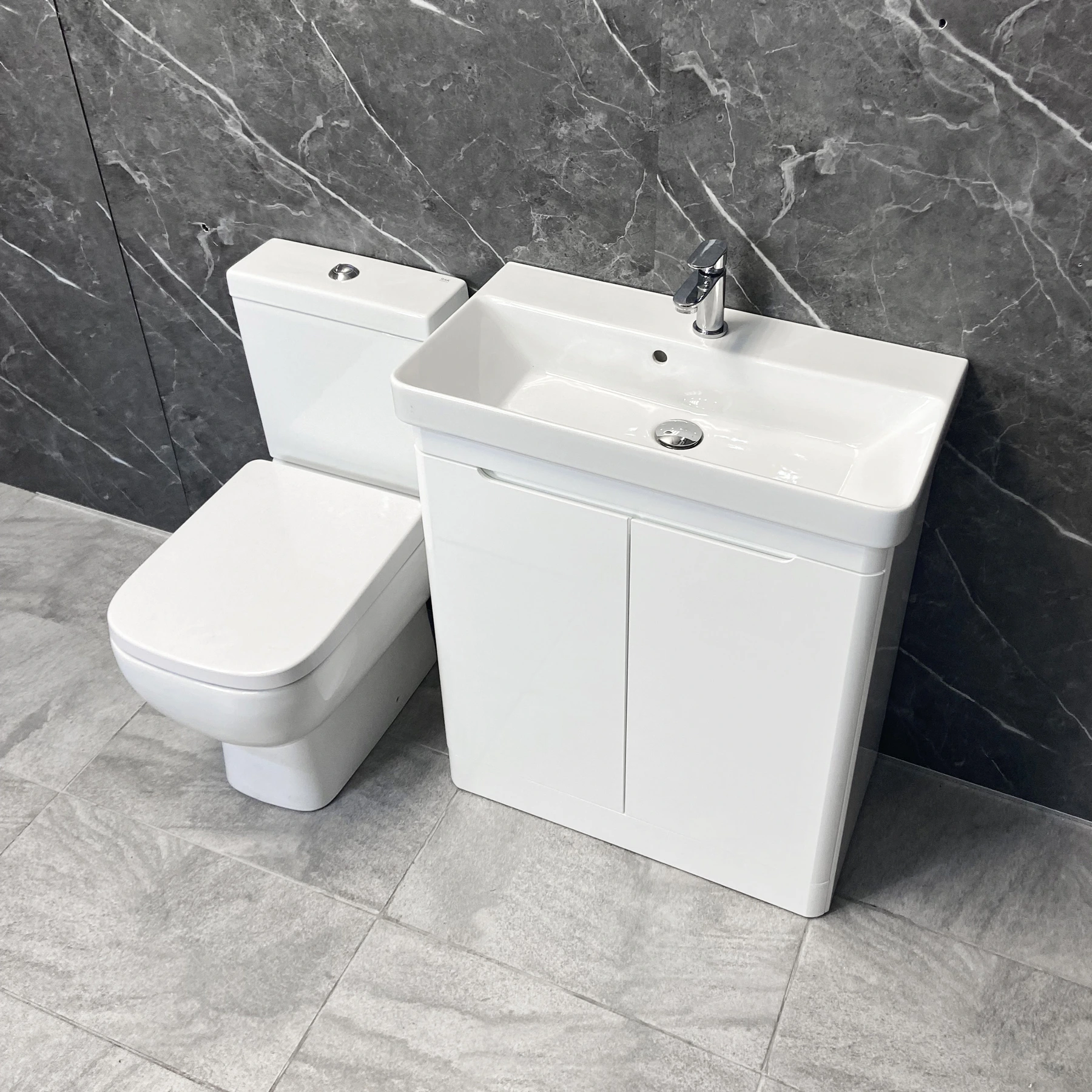 RAK Series 600 Toilet + Ross 700mm Vanity Unit Bathroom Suite White / Anthracite - Image 7
